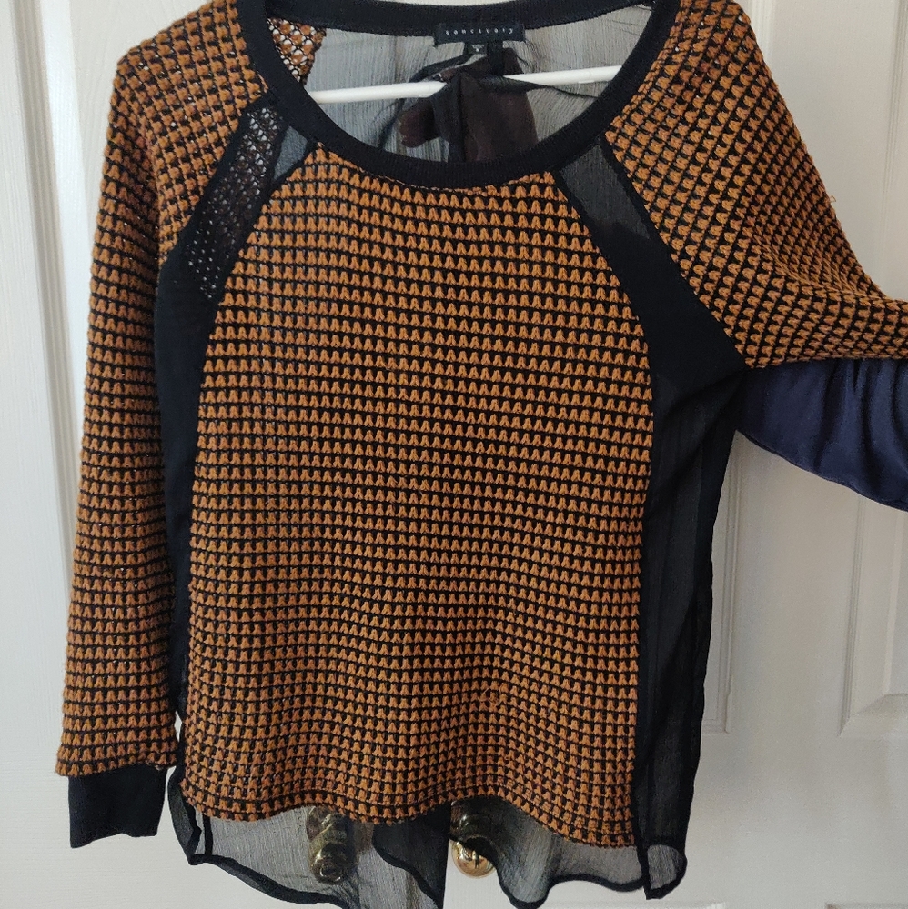 sheer textured sweater